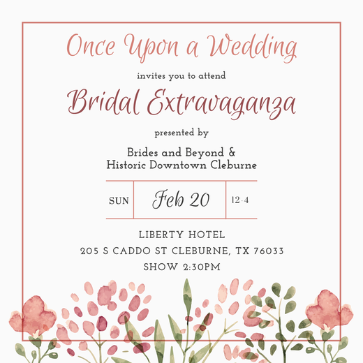 Bridal Extravaganza Feb 20th 2022 with Once Upon a Wedding in Cleburne
